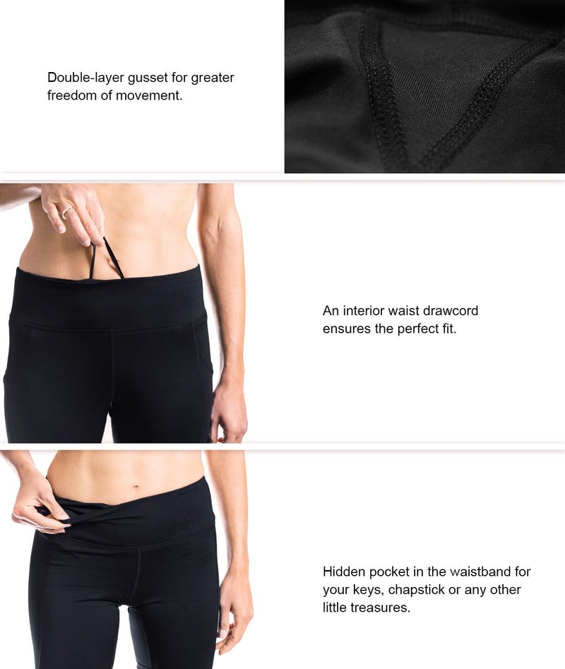Yogipace Women's Bootcut Cropped Flare Yoga Pants Capri Length Slim Fit Pant Lounge Crop,YCW1402,22",Black,Size M - Image 4